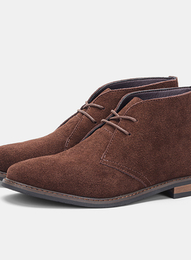 沙漠男靴反绒牛皮真皮鞋 Men Leather Shoes Chukka Desert Boots