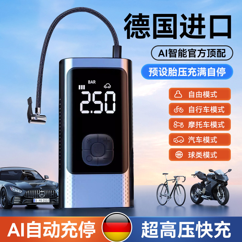 车载充气泵汽车用电动打气泵自行车机车篮球足球可携式打气筒