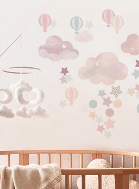 《FANTASY DREAM》Boho儿童卧室墙面装饰贴纸可爱卡通热气球墙贴