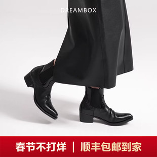 dreambox钧博高档骆驼皮尖头巫师靴纯手工真皮暗黑风格时尚女靴