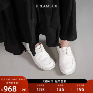 轻便舒适马皮女士休闲皮鞋 dreambox钧博vibram夏季 透气百搭小白鞋