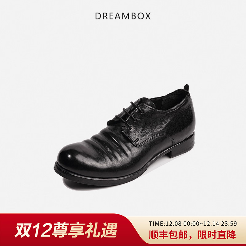 水洗马皮暗黑复古气质德比鞋