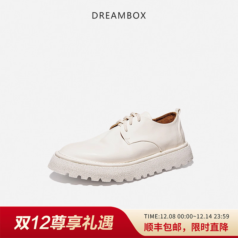 水洗马皮透气小白鞋厚底松糕鞋