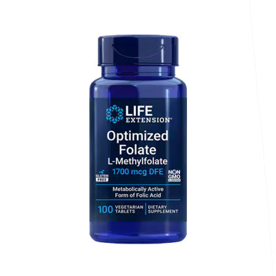 美国原装Life五甲基四氢叶酸活性1700mcg100片Folate