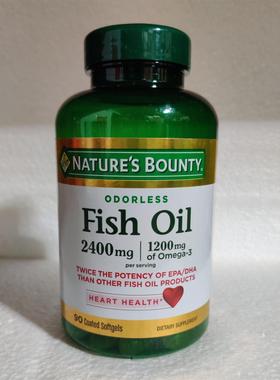 美国 Nature's Bounty Fish Oil   深海鱼油 2400mg*90粒