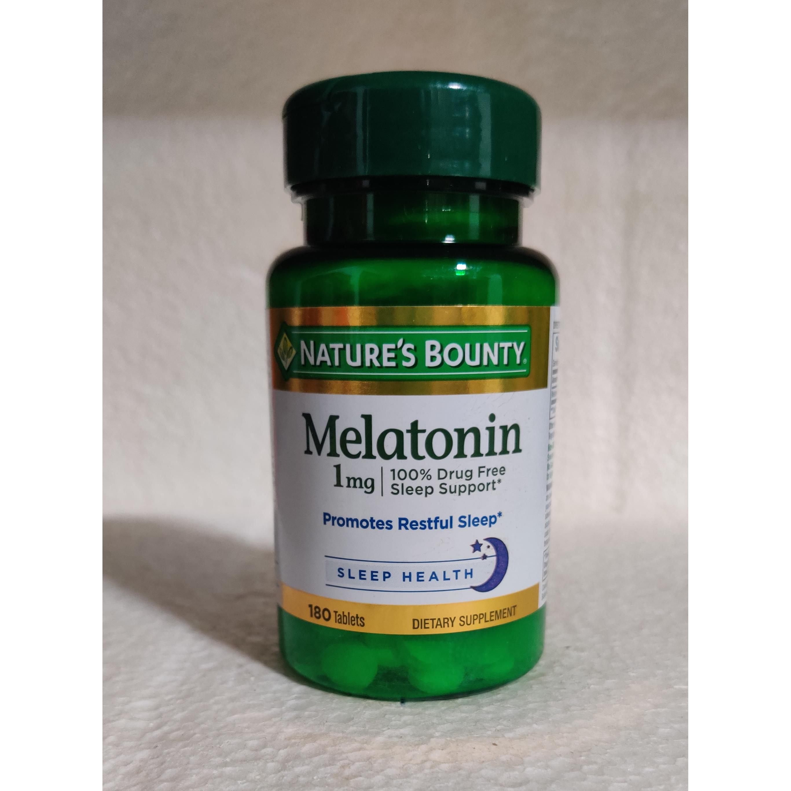 美国Nature's Bounty Melatonin 褪黑素 睡眠片1mg*180片