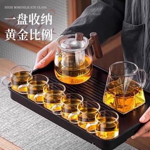 2025新款 玻璃茶具套装 轻奢简约功夫茶具茶台一整套家用会客泡茶壶