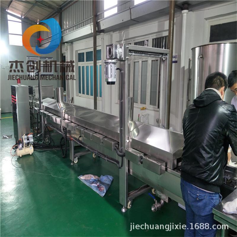 食品厂大脸猪排油炸机连续式自动控温油炸线威海素鸡油炸加工设