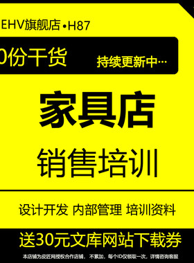 家具店卖场运营管理手册培训课件