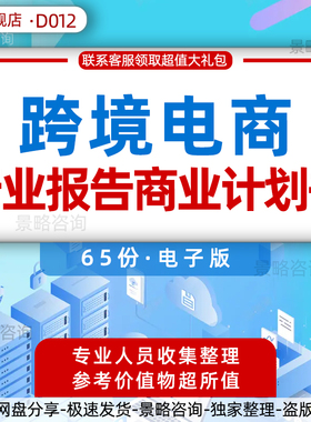 跨境电商行业市场研究分析报告电商指数白皮书跨境电子商务母婴海淘O2O平台项目商业计划书创业融资方案BP