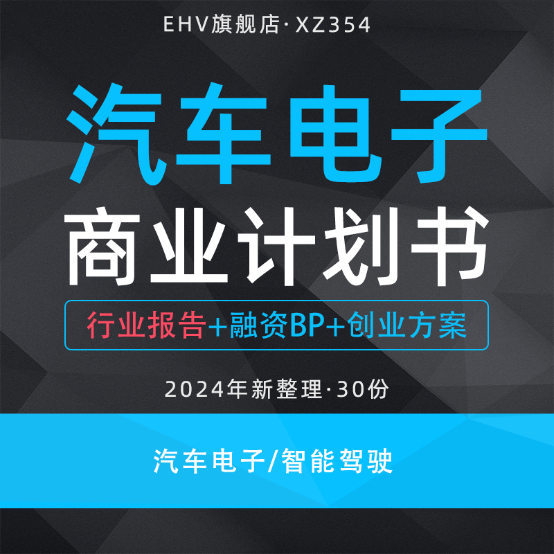 2024汽车电子项目商业计划书汽车电子行业分析报告智能驾驶执行控制方案车辆智能网联平台项目融资计划书