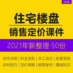 房地产住宅居住楼盘销售定价策略价格体系销售返租技巧培训课件PPT公积金贷款案场销售接待流程销售谈判技巧