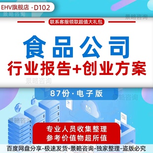 食品饮料行业消费研究分析洞察报告白皮书加工生产销售电商公司连锁超市创业方案商业融资计划书BP资料