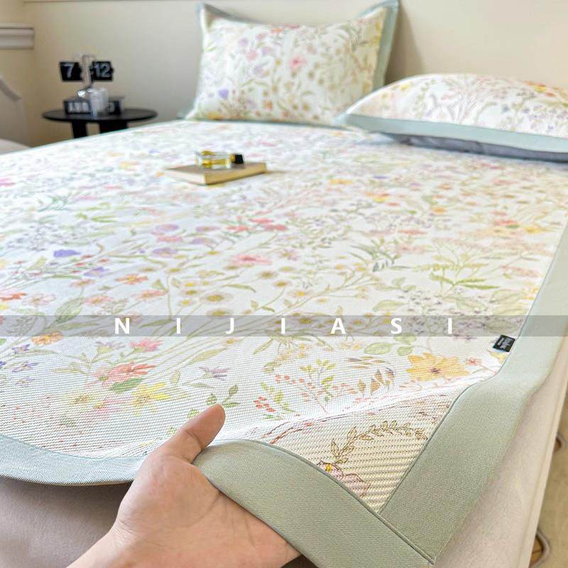 高端夏季冰丝凉席夏凉席三件套凉感席子床垫单人宿舍空调凉席可机,床上用品,冰丝席,淘宝优惠券,粉丝福利购,淘宝优惠卷