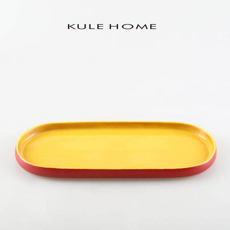 KULE HOME 陶瓷餐用托盘家用餐盘客厅水果杯子摆拍收纳超长托盘子,餐饮具,餐用托盘,淘宝优惠券,粉丝福利购,淘宝优惠卷