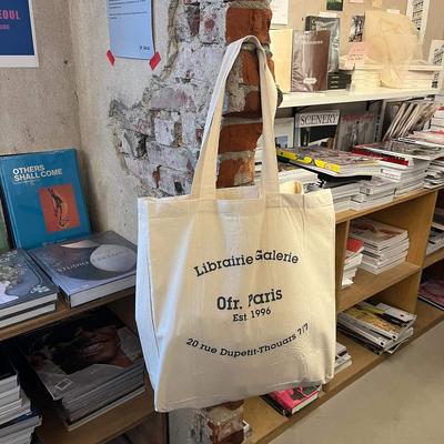 ●Ofr .paris韩国同款厚款大容量棉帆布包单肩法式小众字母环保袋