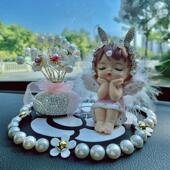 镶钻安妮高档女神车载香薰摆件汽车内用装 饰礼品淡香氛水持久珍珠