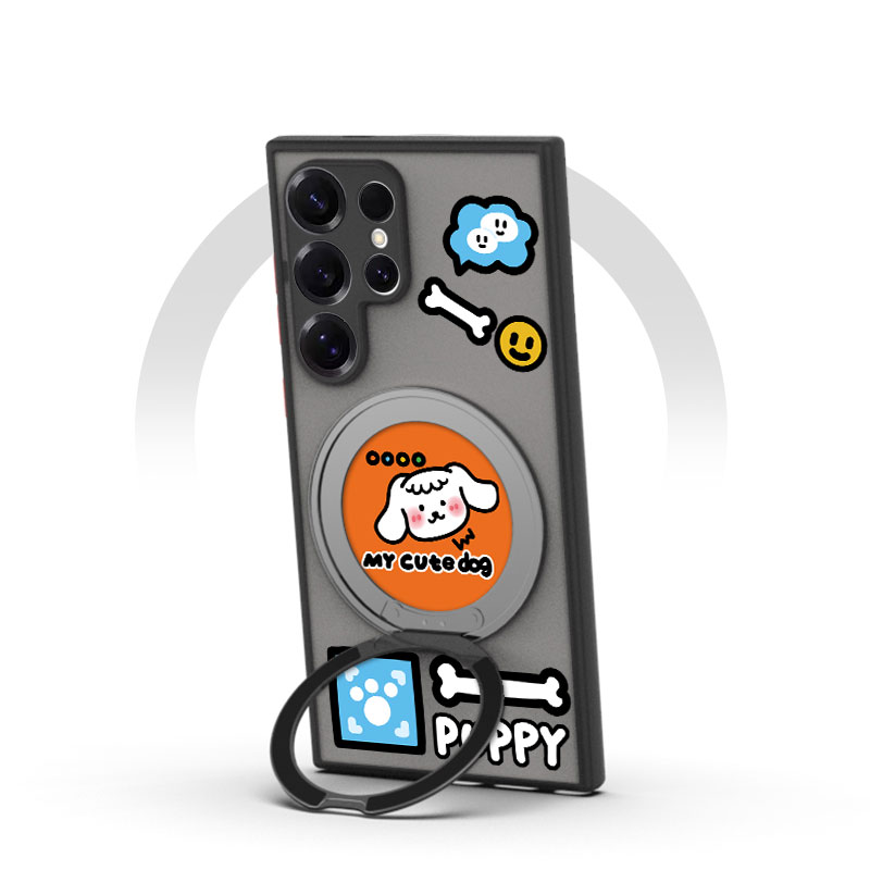 适用三星s24u支点壳磁吸卡通小狗