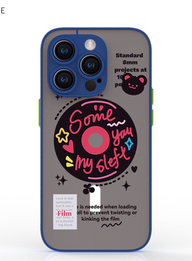 奔斯特 宝蓝色magsafe磁吸手机壳小众时尚卡通不会撞壳适用于iphone 14 13 12 11 8 se苹果13mini x磁盘max