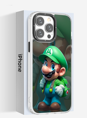 奔斯特【优盾磁吸壳】新款苹果14plus手机壳12pro少年适用iPhone13白色磨砂15max卡通11magsafe绿色马里奥