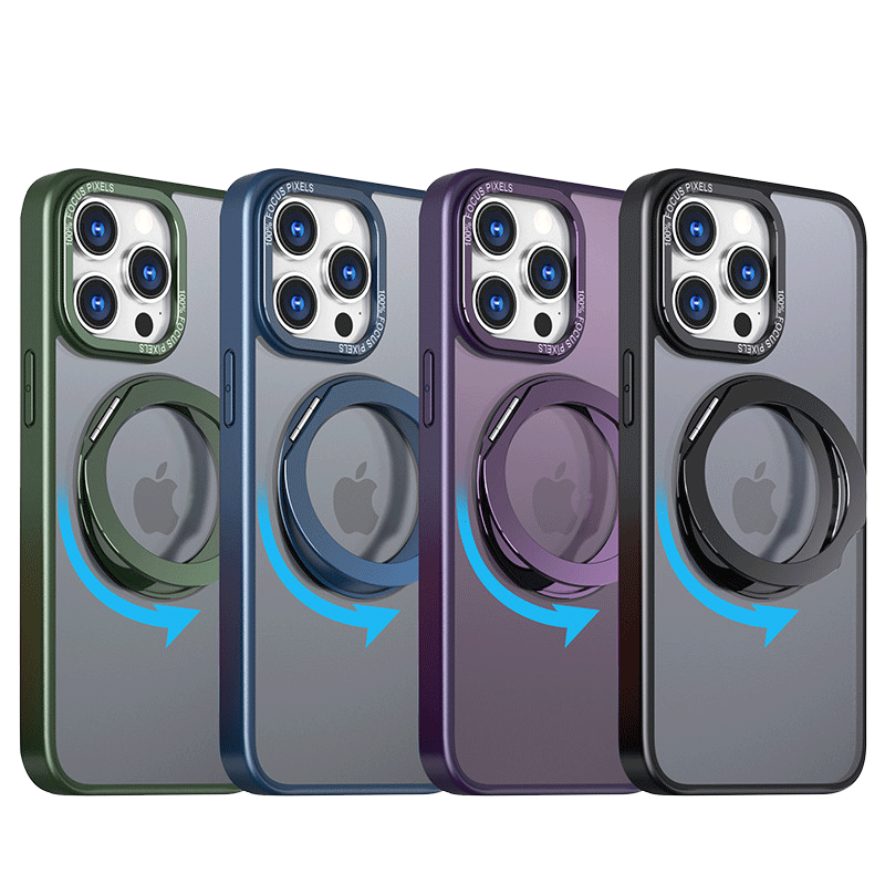 适用于iPhone16e手机壳苹果14plus新款磨砂透明13pro自带旋转支架12防摔11磁吸手机套15max高级感简
