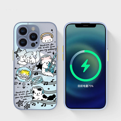 音乐猫咪肤感磁吸手机壳