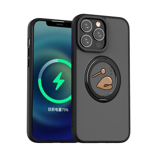 适用于iPhone14pro新款12max佛系手机壳15自带支架13防摔11保护套plus敲木鱼16旋转支点磁吸壳17air创意简约