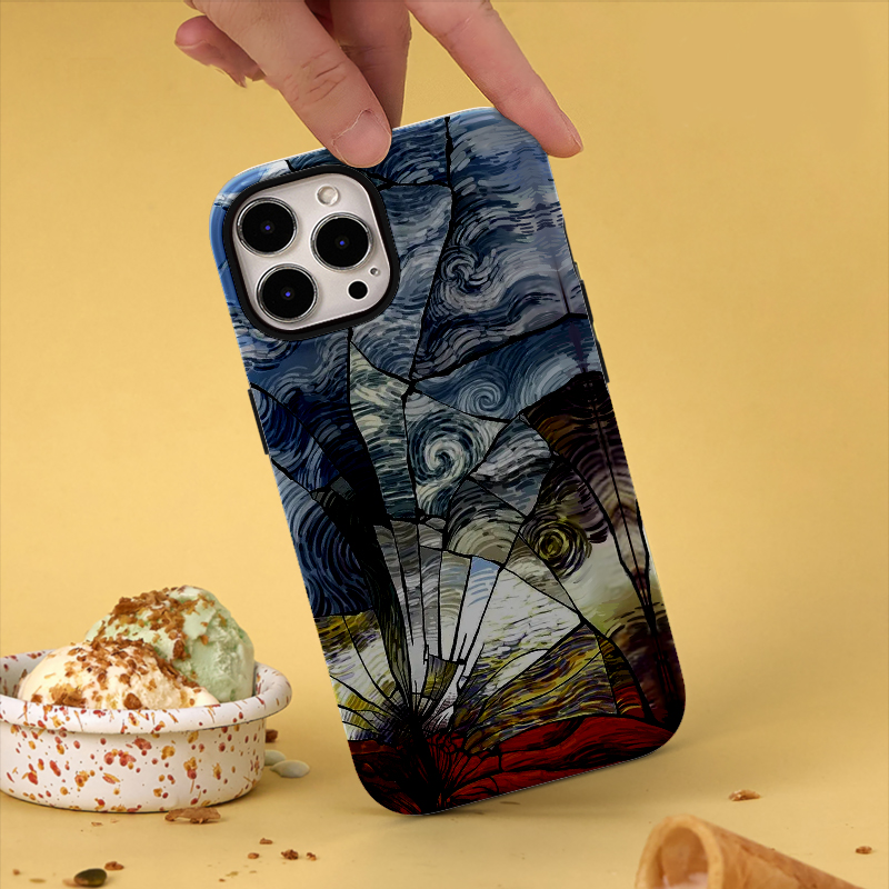 艺术感玻璃双层磁吸手机壳防摔