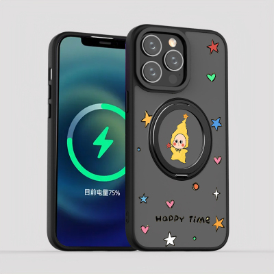 可爱星星人旋转支架磁吸手机壳