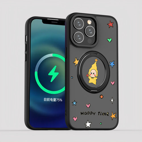 可爱星星人旋转支架磁吸手机壳