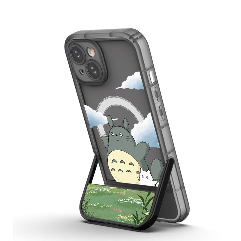 可爱龙猫苹果支架磁吸手机壳