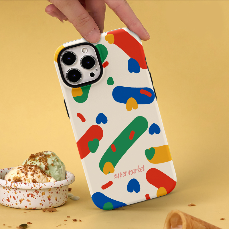 彩色爱心菲林二合一磁吸手机壳