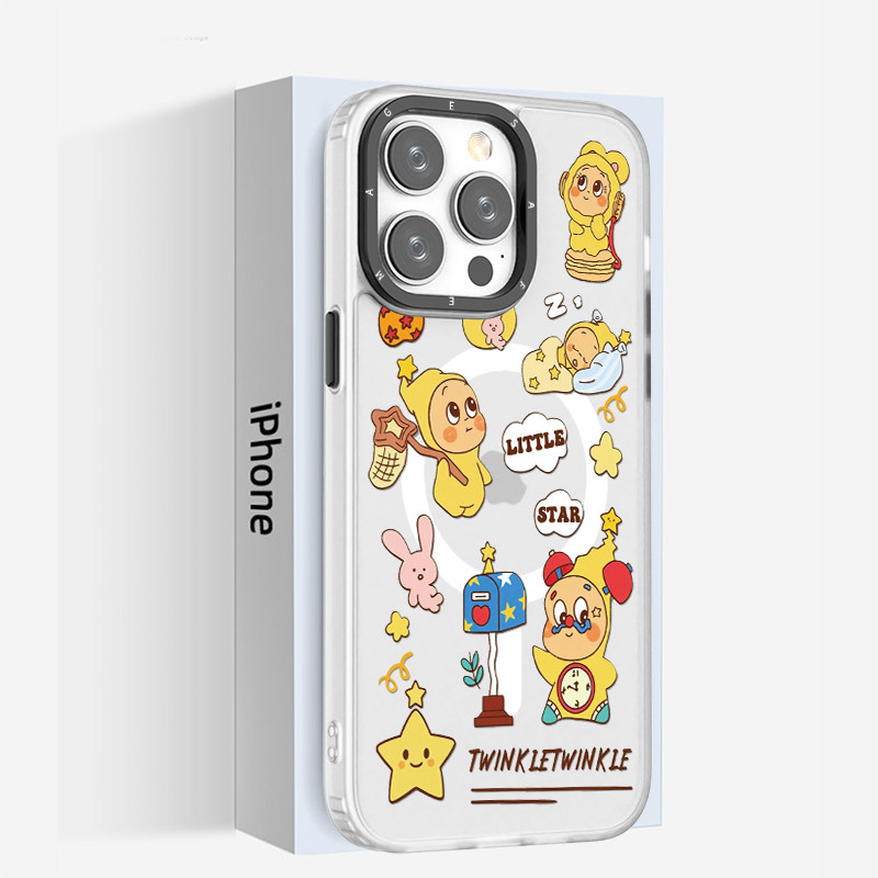 适用于苹果16e磨砂手机壳magsafe15plus可爱卡通13个性创意动画11max防摔14pro星星人12保护套17air磁吸新款,3C数码配件,手机保护套/壳,淘宝优惠券,粉丝福利购,淘宝优惠卷