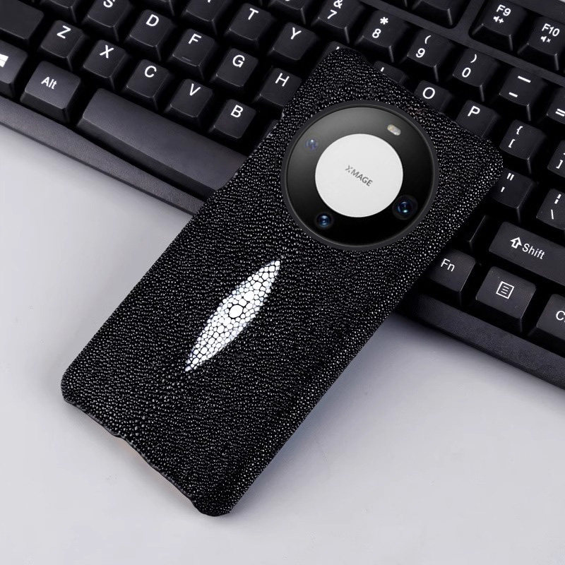 适用华为mate60Pro手机壳mate50Pro天然珍珠鱼皮mate40Pro防摔蟒蛇mate30天然鳄鱼皮奢华高级感高档保护壳