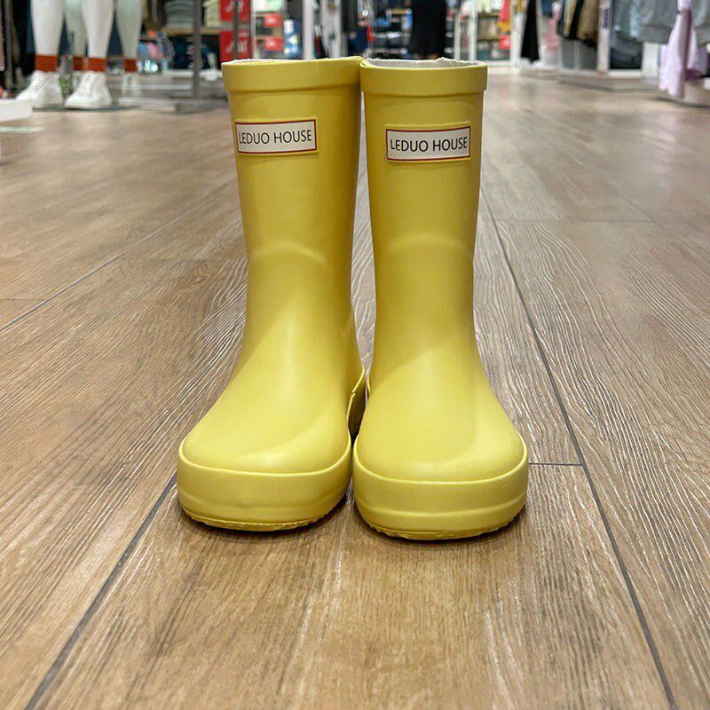 亲子儿童雨鞋女款男童女童学生轻便中筒雨靴防滑大童水鞋成人