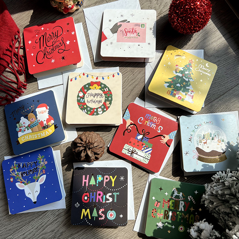 2026圣诞节贺卡立体diy平安夜礼物新款卡通祝福手写小卡片高级感