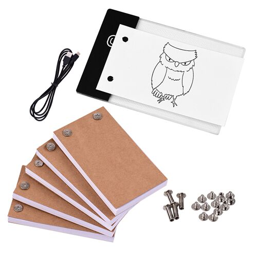 Drawing Paper Flipbook Flip Book Kit with Light Pad LED Ligh