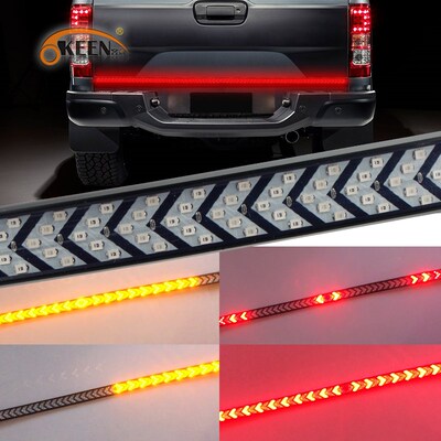 Red Yellow 60inch LED Pickup Tailgate Strip 12V Triple Row 5