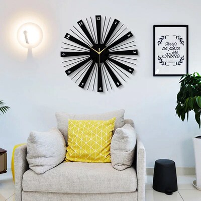 3D Big Wall Clock Modern Design Living Room High-density Boa