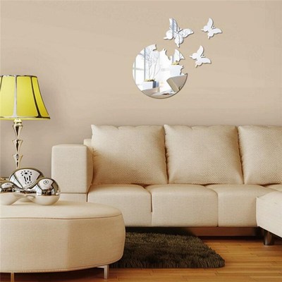 3D Stereo Mirror Wall Stickers Butterfly Decoration Living