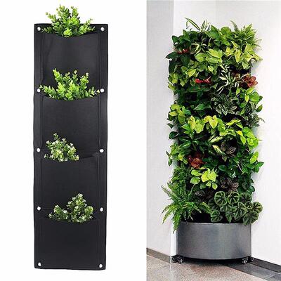 4 And 7-Pocket Felt Vertical Gardening Flower Pots Planter H