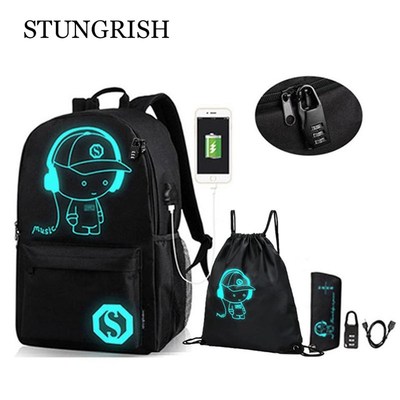New Backpack for School Anime Luminous Bag College Bookbag