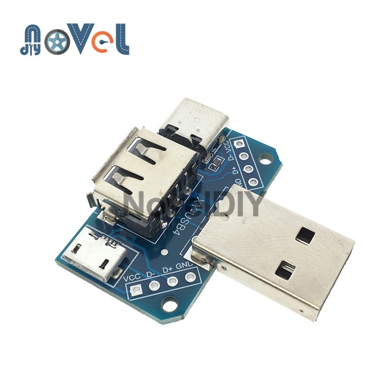 4 in 1 USB Head Connector Switchboard Male to Type c Micro