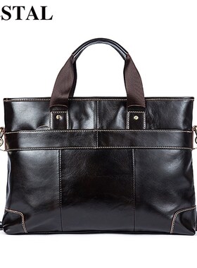 WESTAL men's leather bag for men briefcases bag men genuine