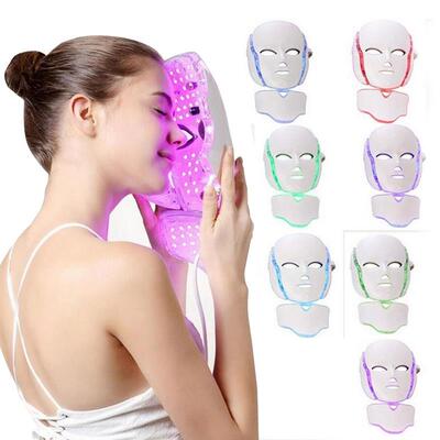 Face Instrument Facial Mask Photon Therapy 7 Color LED Neck