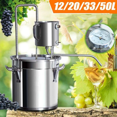 12/20/33/50L Home DIY Distiller Moonshine Alcohol Stainless