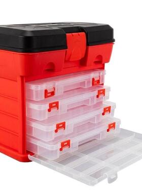 4 Layers Plastic Box Large Fishing Box Screw Parts Storage T