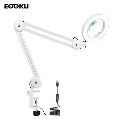 EOOKU Table Lamp LED Light 5x Magnifying Glass USB Welding