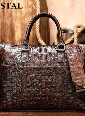 WESTAL Men Briefcase Men's Bag Genuine Leather Office Bags