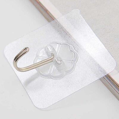 5pcs Strong Transparent Wall Hanger Rack Waterproof Adhesive